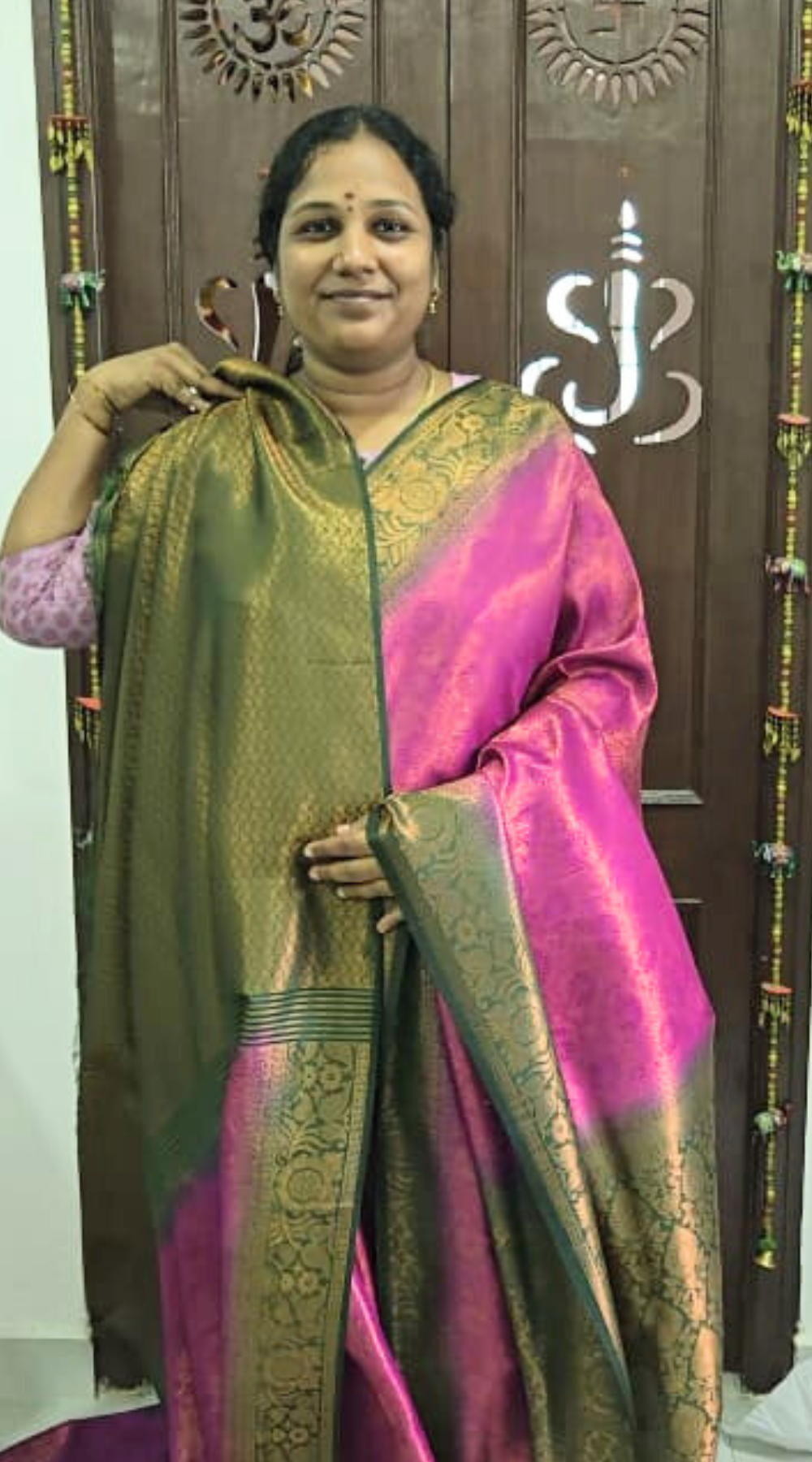 Dark Pink Bridal Soft Silk Saree with Brocade Running Blouse