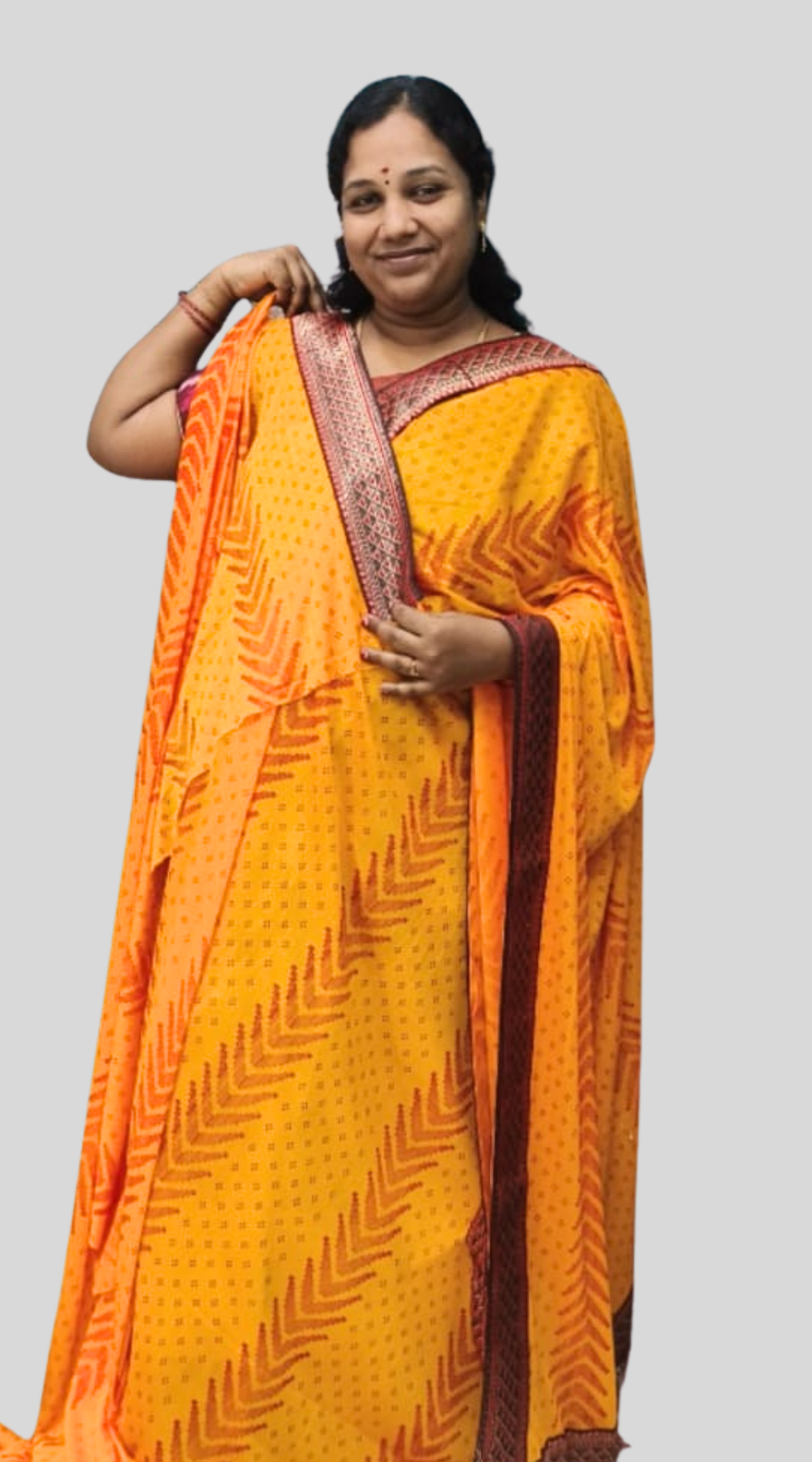 Yellow Designer Lightweight Georgette Saree with Running Blouse | Party & Office Wear Saree