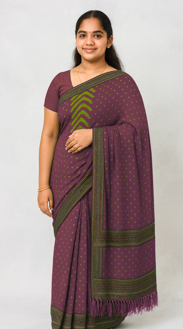 Dark Pink Designer Lightweight Georgette Saree with Running Blouse