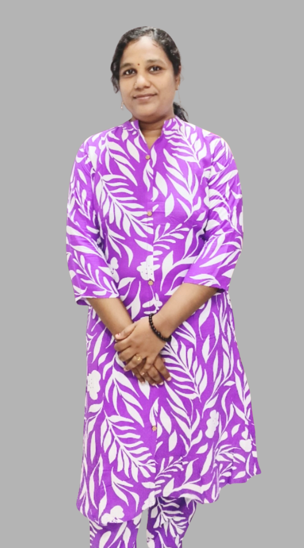 Lavender shade Premium Cotton Floral Printed Co-ord Set for Women (Top & Pant Set)