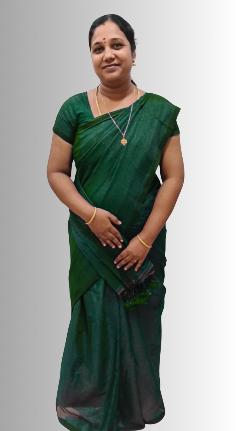 Green Premium Khadi Saree with Fine Zari Lines with Running Blouse (6.3 Metres)