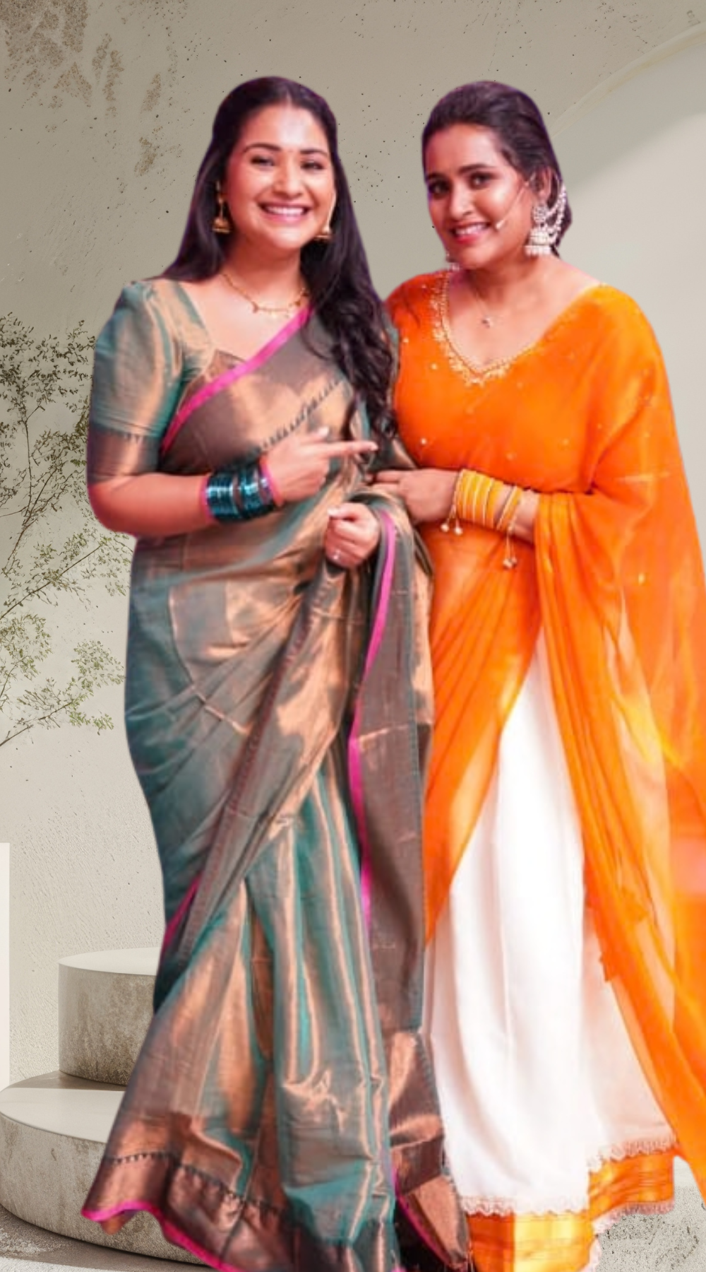 Golden Mint Green Raga Tissue Silk Saree with Running Blouse