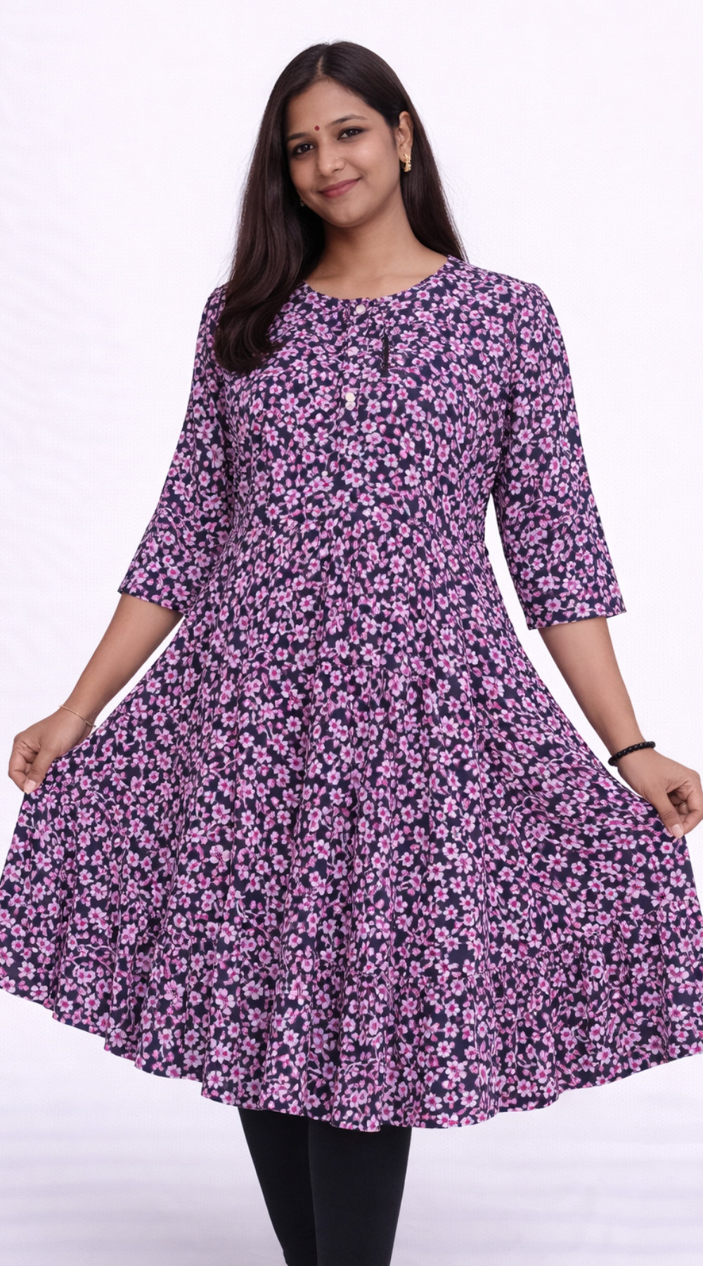 Popcorn Lightweight Umbrella Kurti for Women –Casual Ethnic Wear