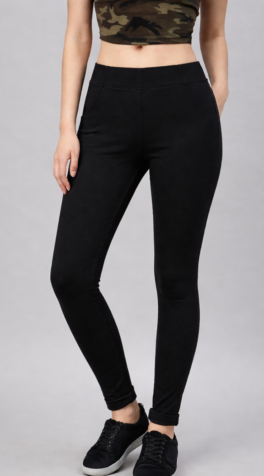 Free Size Black Stretchable Jeggings (S–XL)