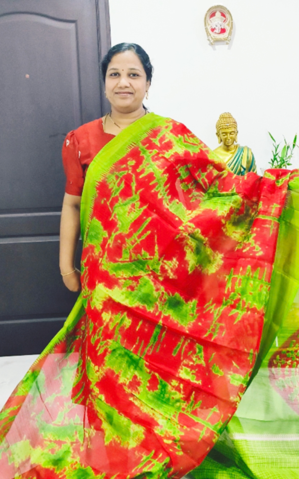 Soft Fancy Cotton Saree with Contrast Blouse – Lightweight Printed Daily Wear Saree