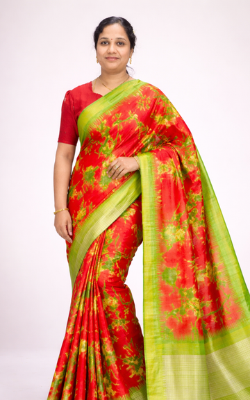 Soft Fancy Cotton Saree with Contrast Blouse – Lightweight Printed Daily Wear Saree