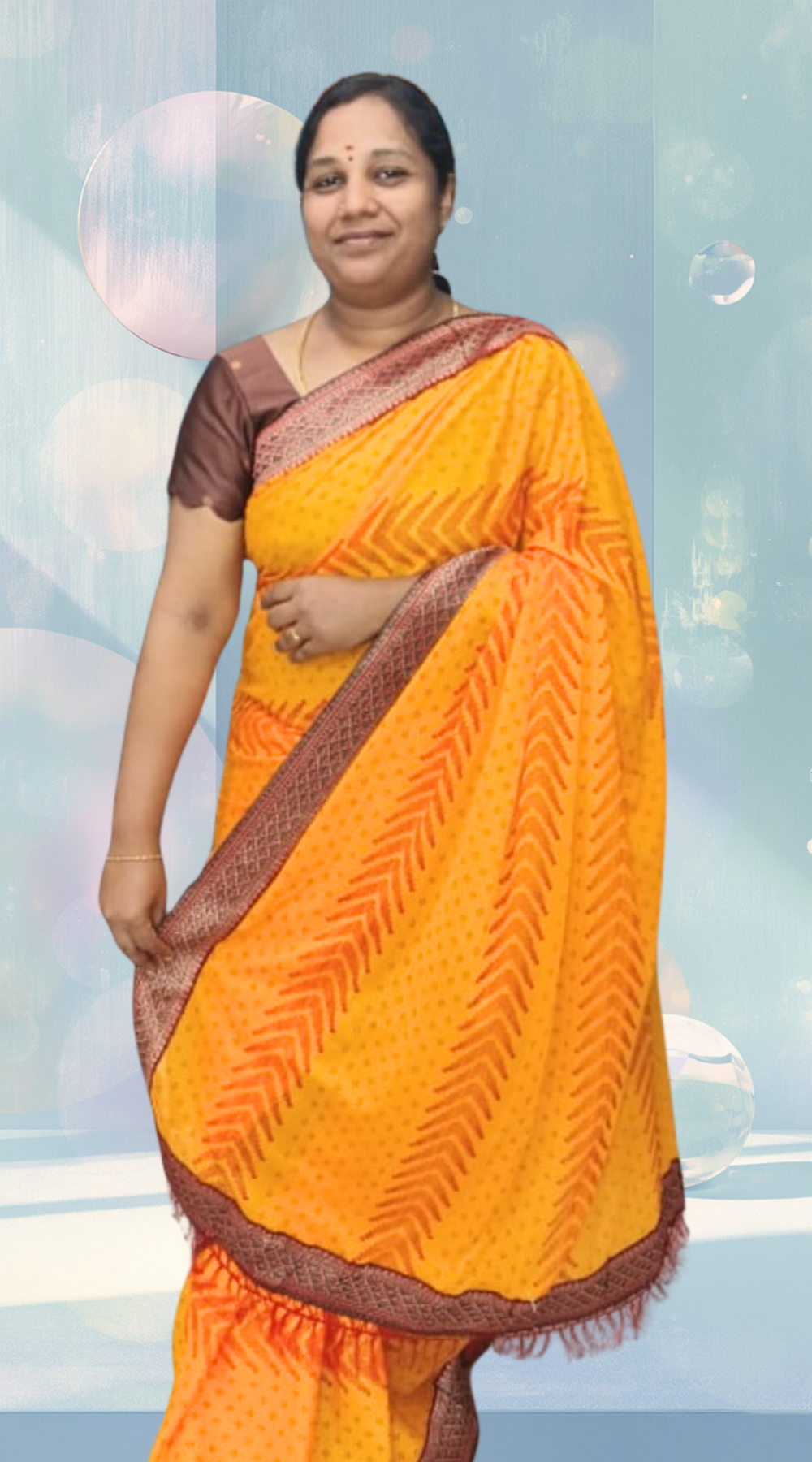 Yellow Designer Lightweight Georgette Saree with Running Blouse | Party & Office Wear Saree