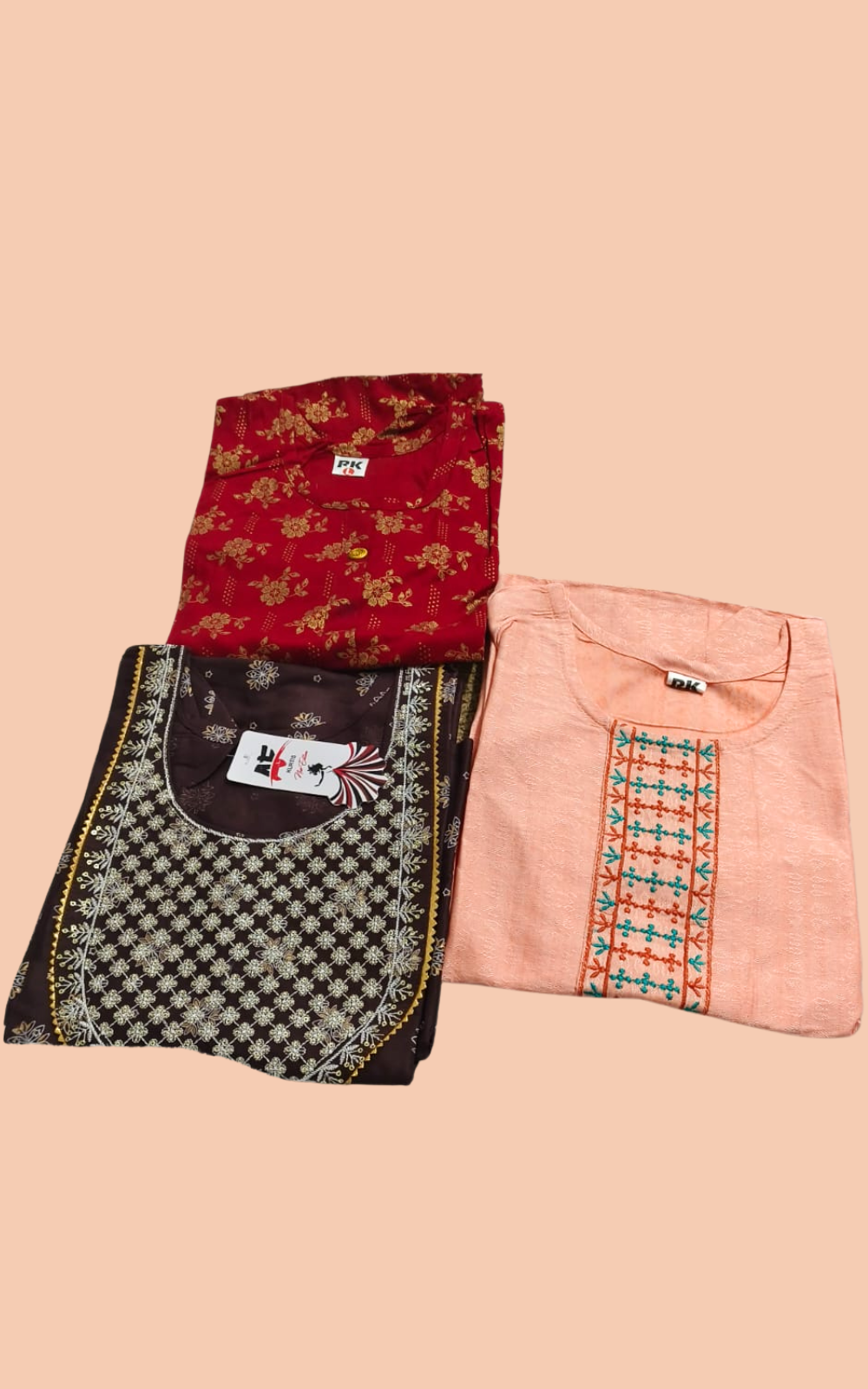 Combo 2 – Bright daily wear | Buy 3 Kurtis for ₹500 Combo (L size)