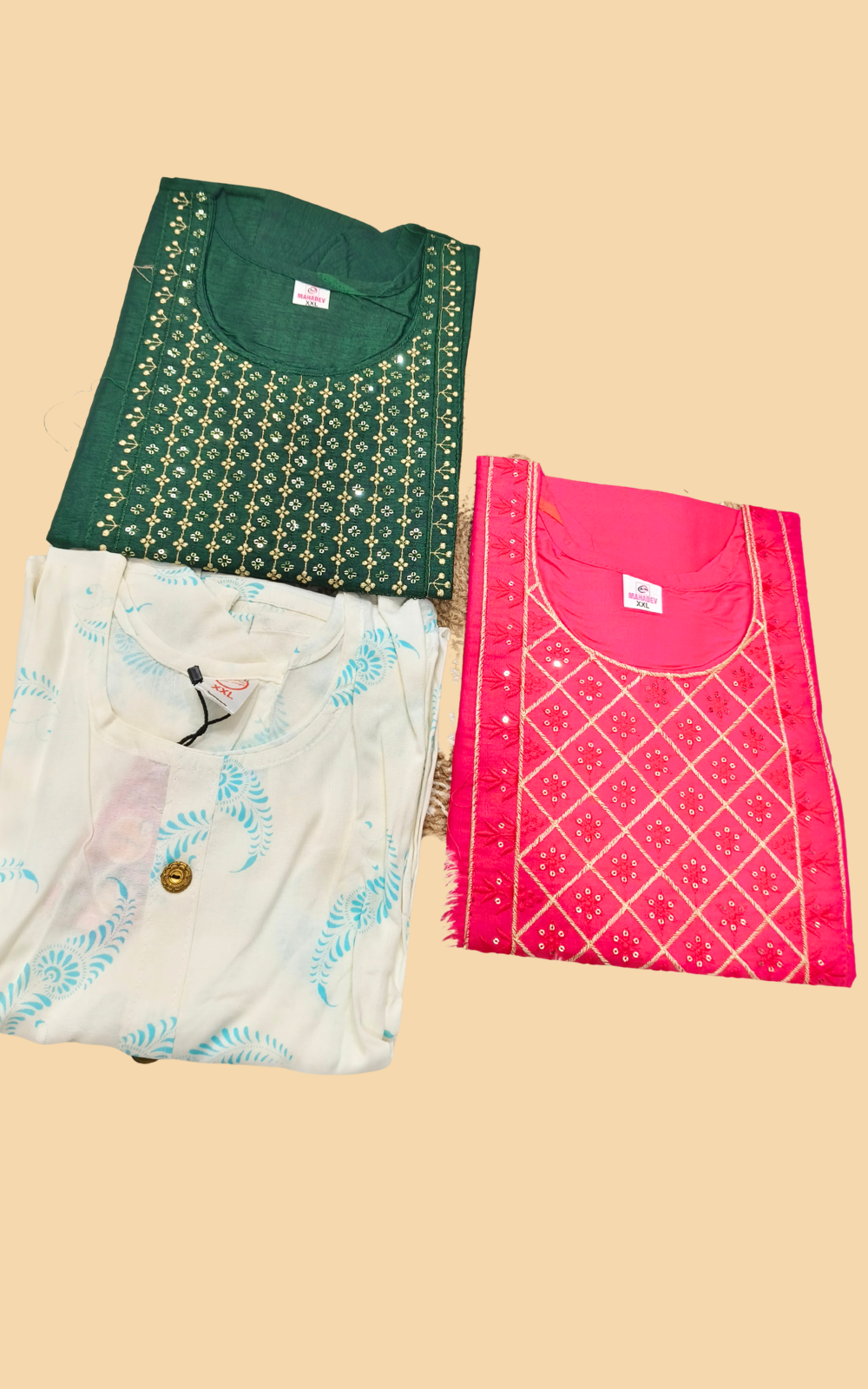 Combo 7- Trendy Kicks | Buy 3 Kurtis for ₹545 Combo (XXL size)