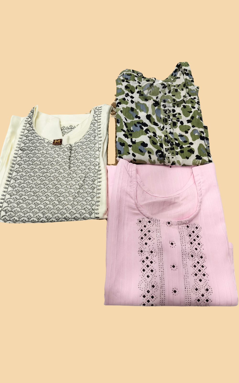 Combo 14- Budget trends | Buy 3 Kurtis for ₹500 Combo (M size)