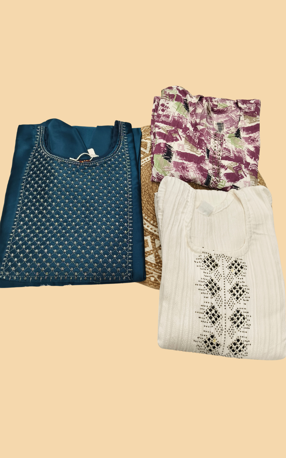 Combo 31- Large trends | Buy 3 Kurtis for ₹500 Combo (M size)