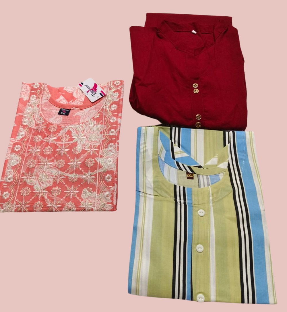 Combo 27- amsu trends | Buy 3 Kurtis for ₹549 Combo (XXL size)