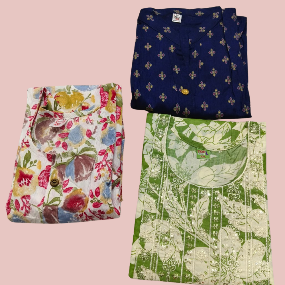 Combo 28- Amsu styles | Buy 3 Kurtis for ₹549 Combo (XXL size)