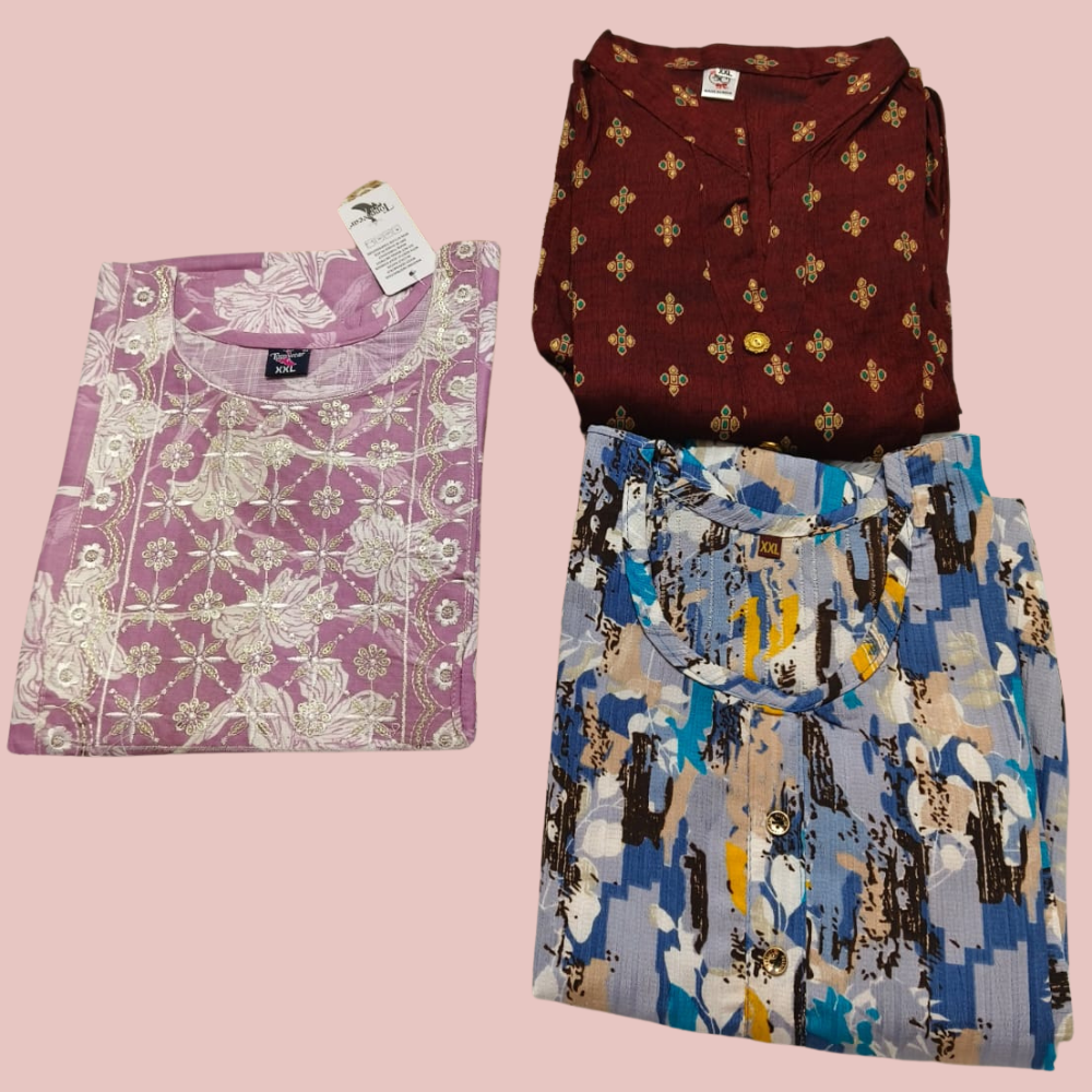 Combo 29- Amsu styles | Buy 3 Kurtis for ₹549 Combo (XXL size)