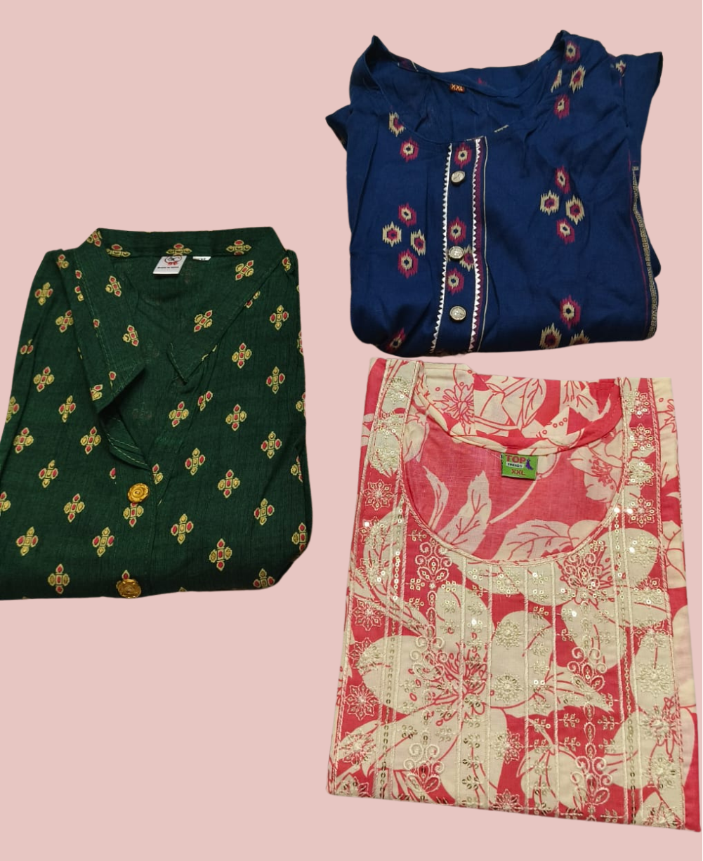 Combo 37 | Buy 3 Kurtis for ₹549 Combo (XXL size)