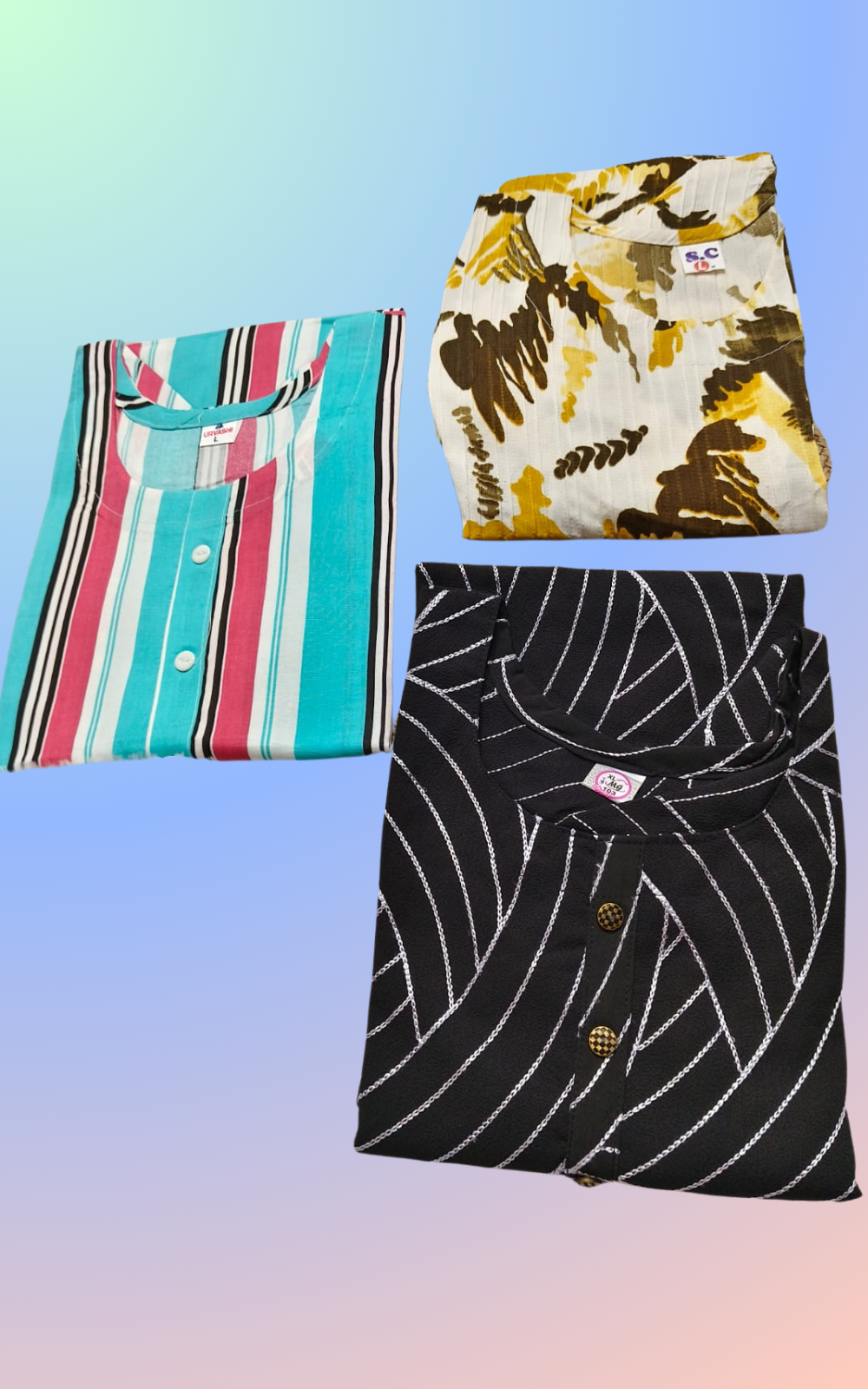 Combo 32- Large trends | Buy 3 Kurtis for ₹500 Combo (L size)
