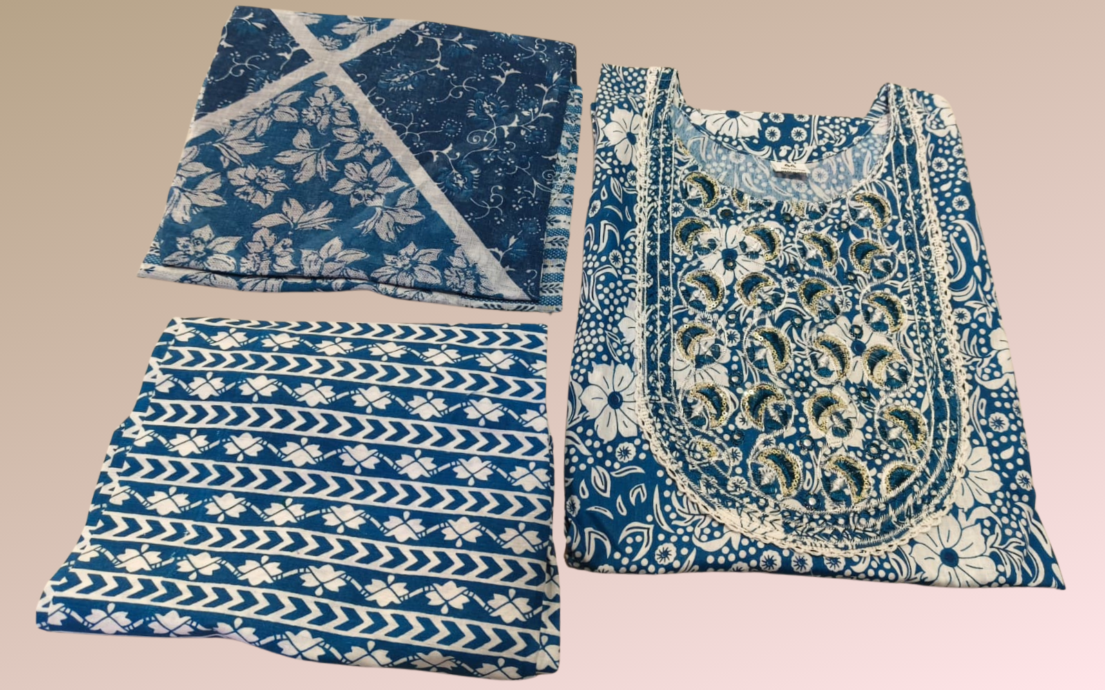 Premium Cotton 3-Piece Kurti Set for Women with Pant & Dupatta | Elegant Daily & Festive Wear