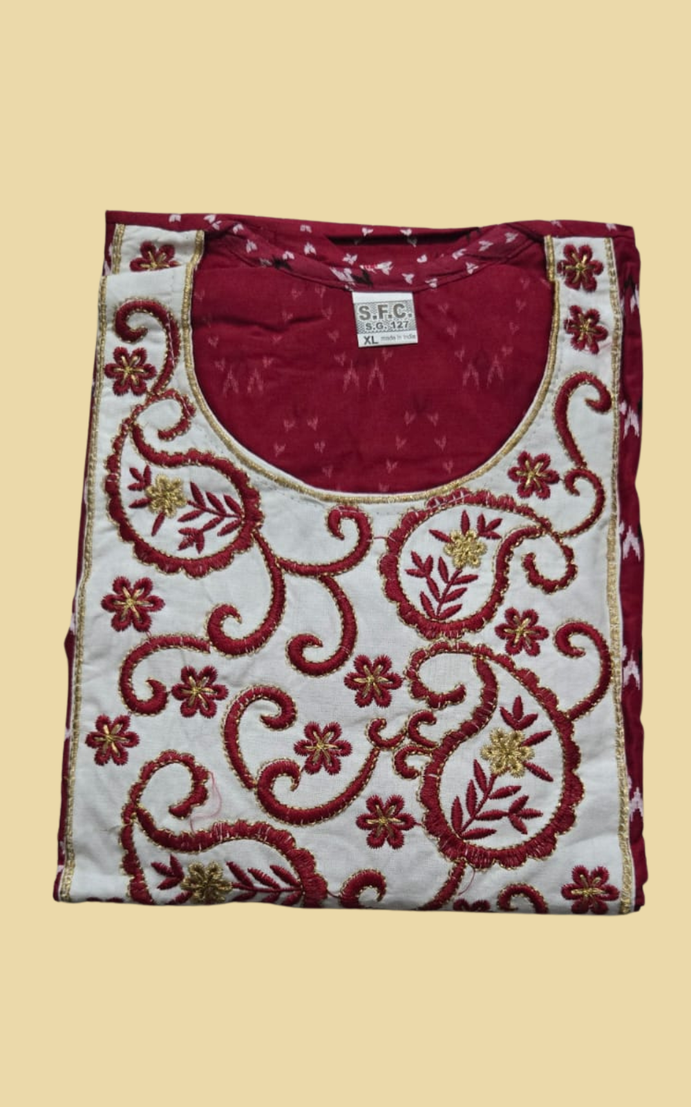 Women's Premium Cotton Umbrella Flared Kurti | Embroidered Designer Kurti
