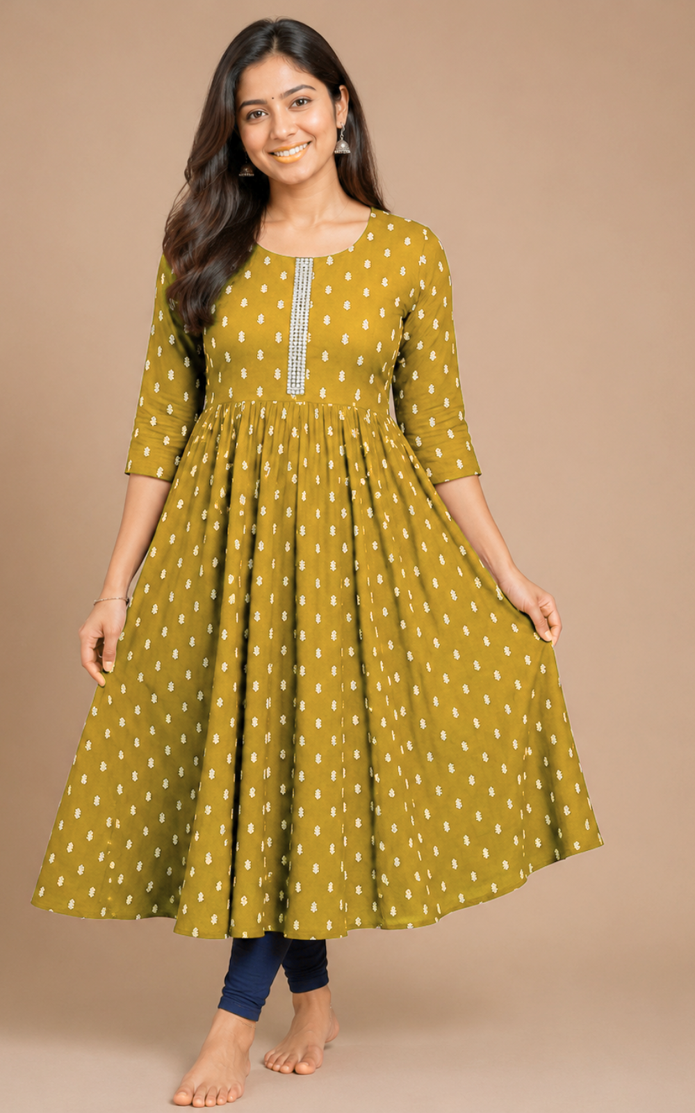 Rayon Umbrella Kurti in 4 colours – Soft Flowy Daily Wear