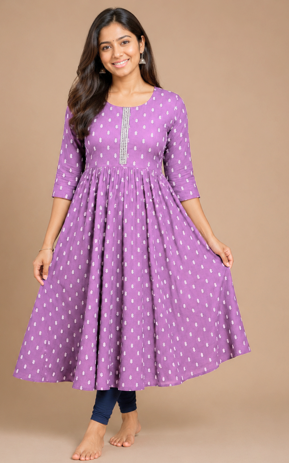 Rayon Umbrella Kurti in 4 colours – Soft Flowy Daily Wear