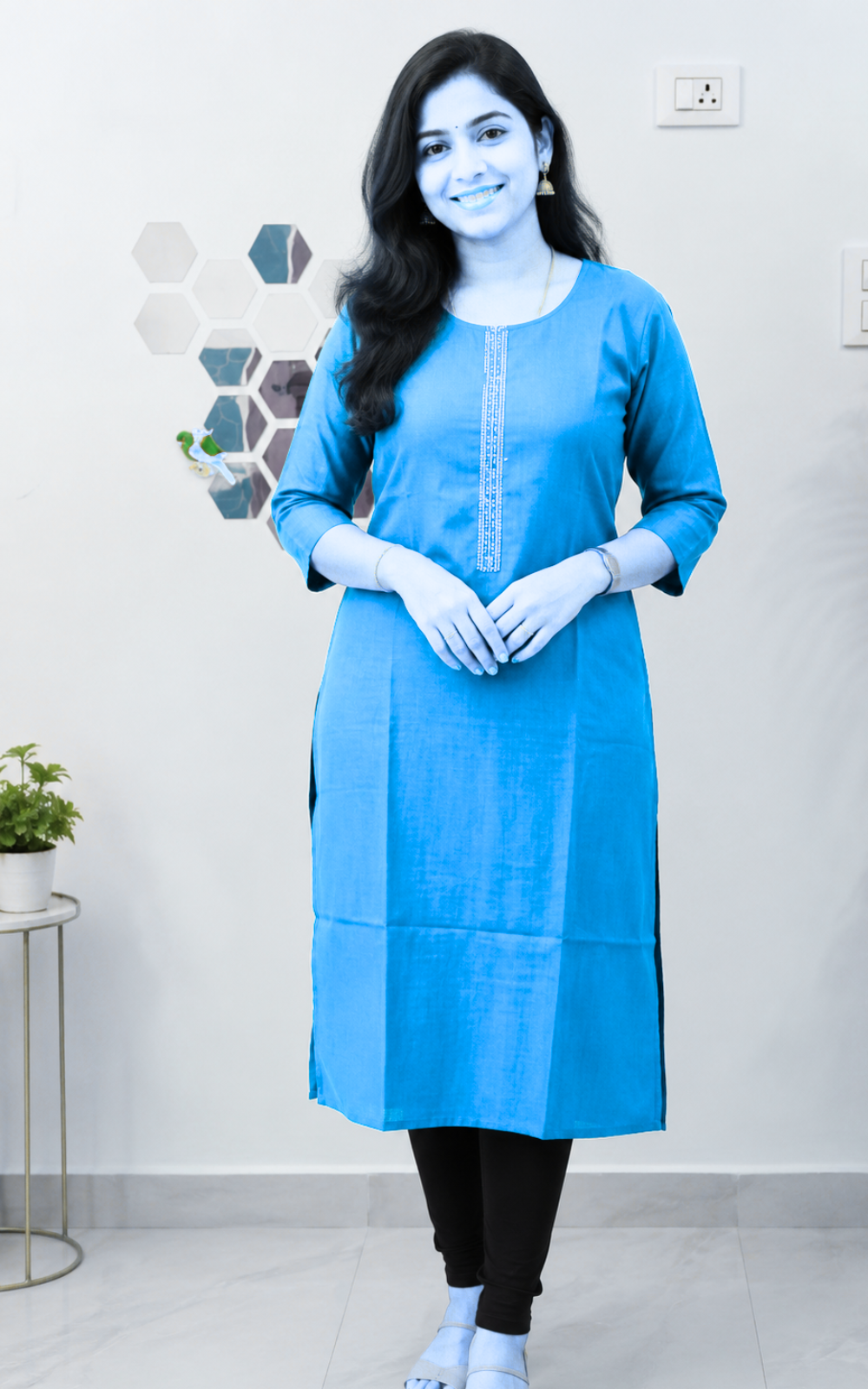 Premium Roman Silk Maroon Kurti for Women | Elegant Straight Kurti Online