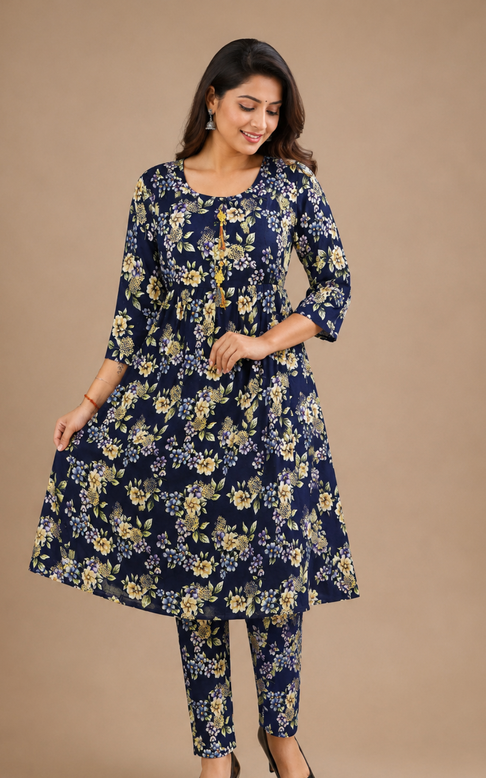 Premium Nyra Cut Popcorn Lightweight Top with Bottom Set for Women | Floral Co-Ord Set | Amsu Fashion