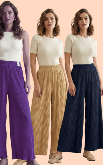 Korean Imported Stretchable Palazzo Plus Size Combo Pack of 3 |  Fit for 2XL - 5XL