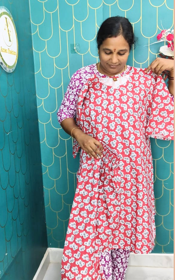 Lafar Cotton Co-Ord Set for Women | Printed Top & Bottom Set - 3XL | Buy 2 Sets for ₹599