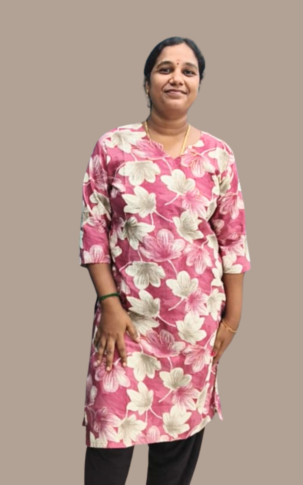 Rose gold Avaasa Women's Vatican silk Side Cut Kurti with pocket | Office Wear | Free shipping