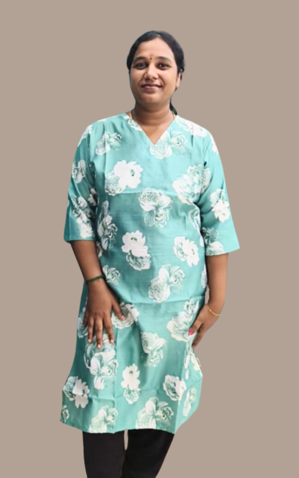 Green Avaasa Women's Vatican silk Side Cut Kurti with pocket | Office Wear | Free shipping