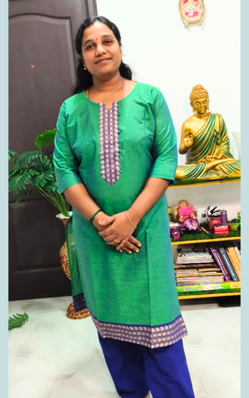 Green with Blue Cotton Dual Shade Kurti with Silk Border & Straight Pant Set | Amsu Fashion