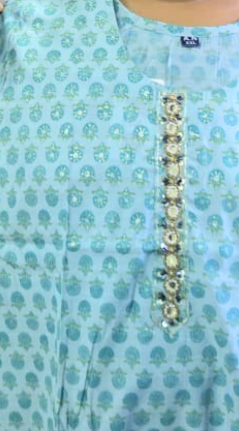 Pink Office Wear  Silk Kurti with Tie patti Mirror work