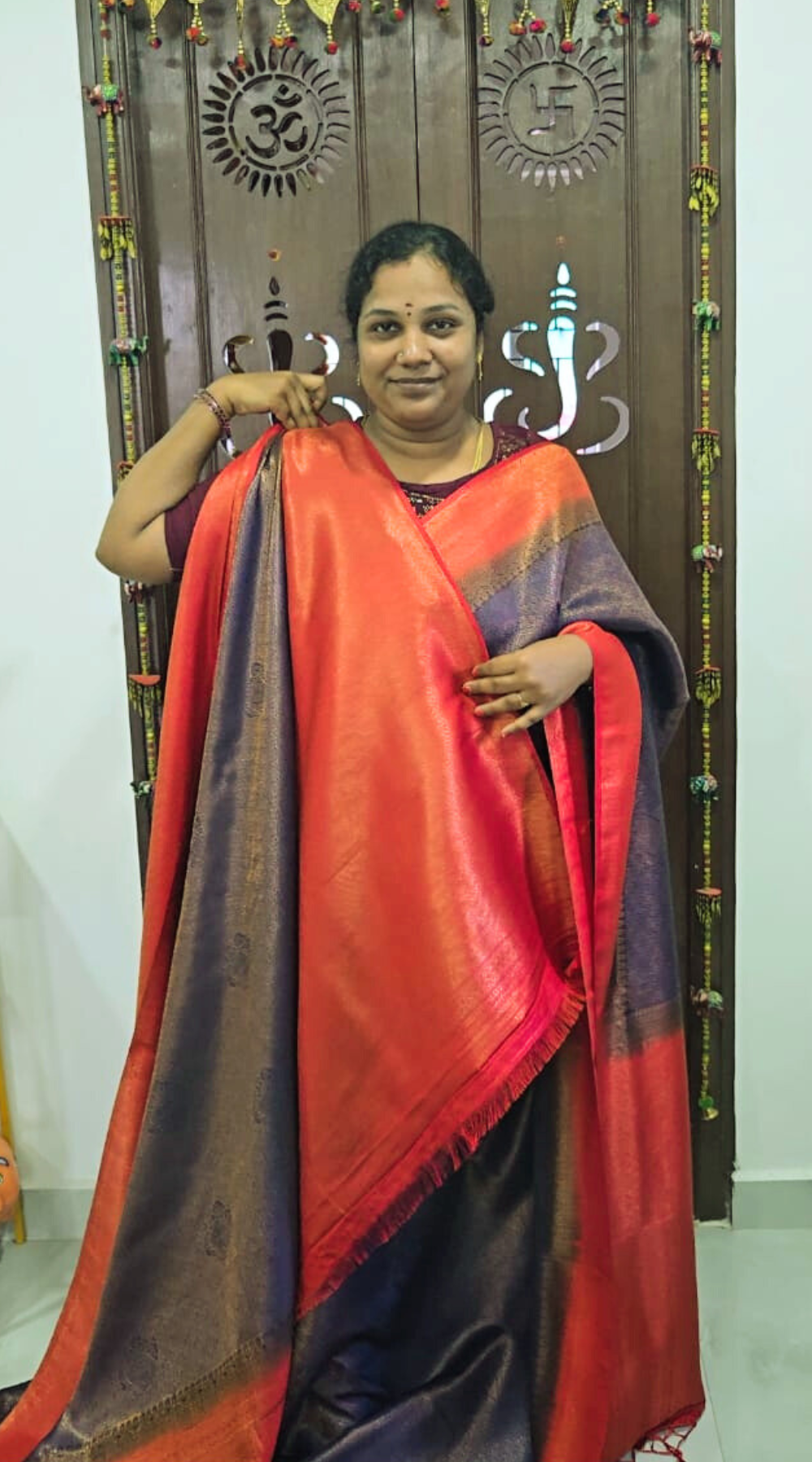 Blue Bridal Soft Silk Saree with Brocade Running Blouse