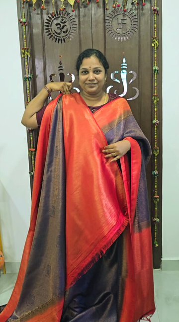 Blue Bridal Soft Silk Saree with Brocade Running Blouse for Festive and Party
