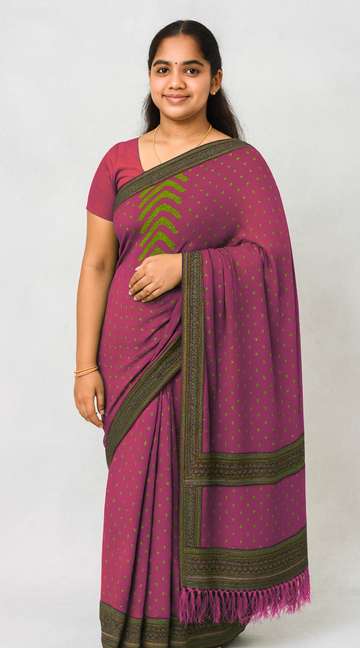 Pink shade Designer Lightweight Georgette Saree with Running Blouse