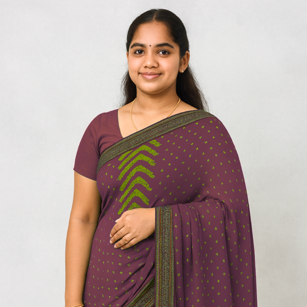 Dark Pink Designer Lightweight Georgette Saree with Running Blouse