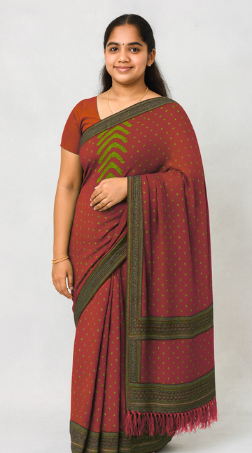 Red Designer Lightweight Georgette Saree with Running Blouse