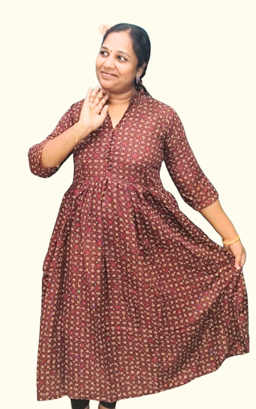 Rayon Anarkali Kurti with Mirror Work Belt – Elegant Ethnic Wear for Women
