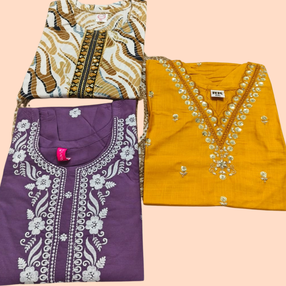 Combo 26- amsu trends | Buy 3 Kurtis for ₹500 Combo (XL size)