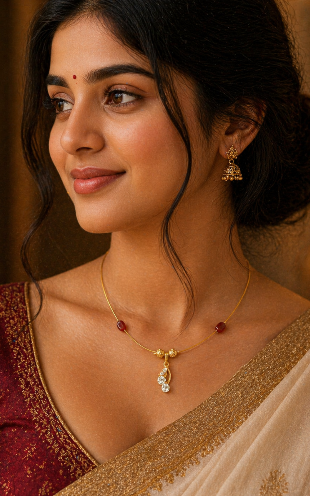 Gold Look Invisible Necklace Under ₹169 | Simple & Elegant Pendant