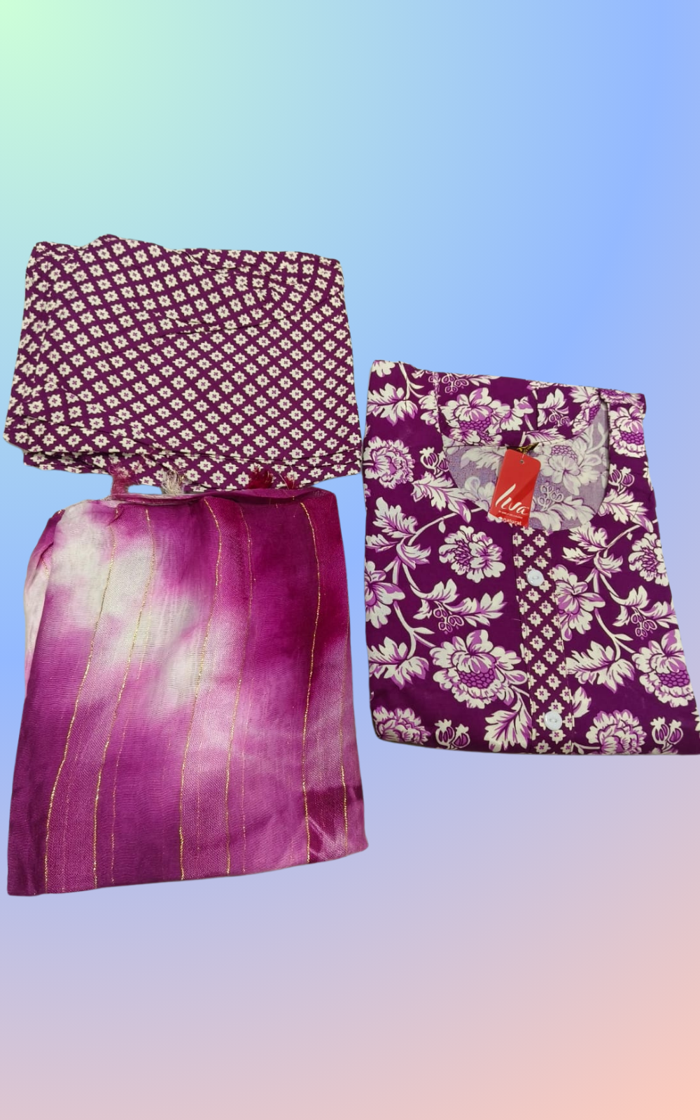 Violet Stylish Side Open Silky Rayon Kurti Set for Women
