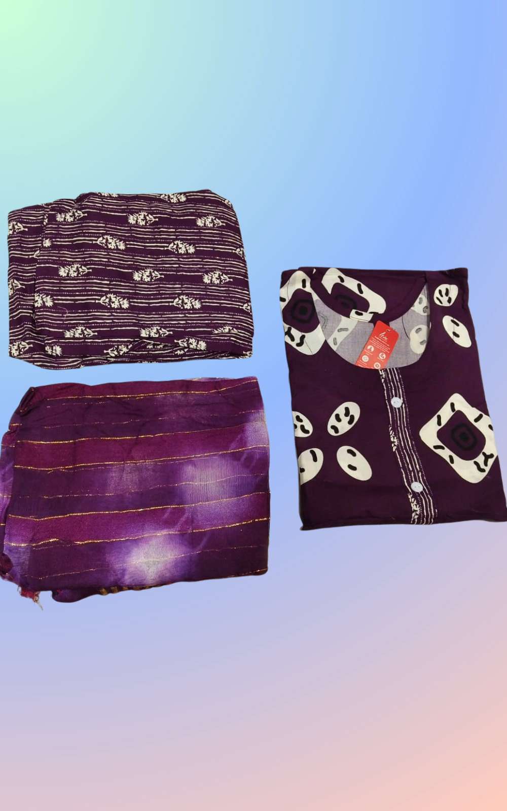 Dark wine Designer Silky Rayon Ethnic 3 Piece Set