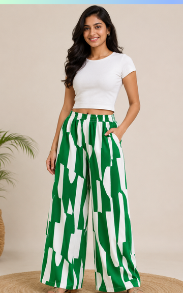 Premium Stretchable Printed Palazzo Pant for Women (free size)