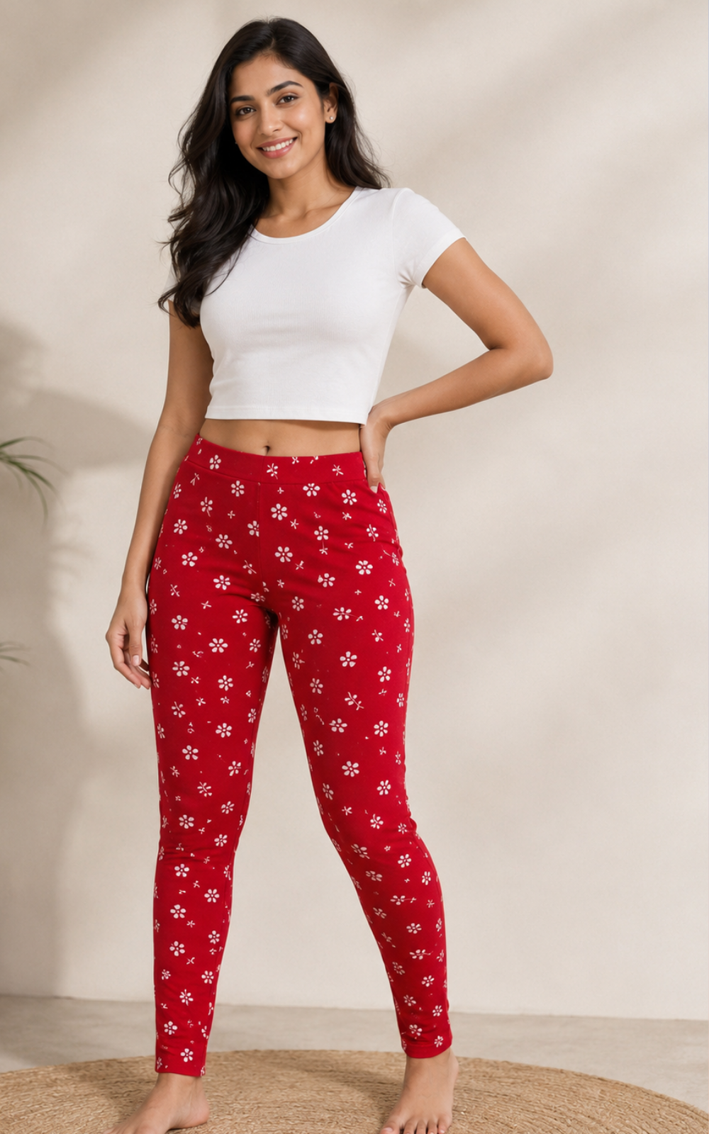 Free Size Printed Stretchable Jeggings (S–XL)