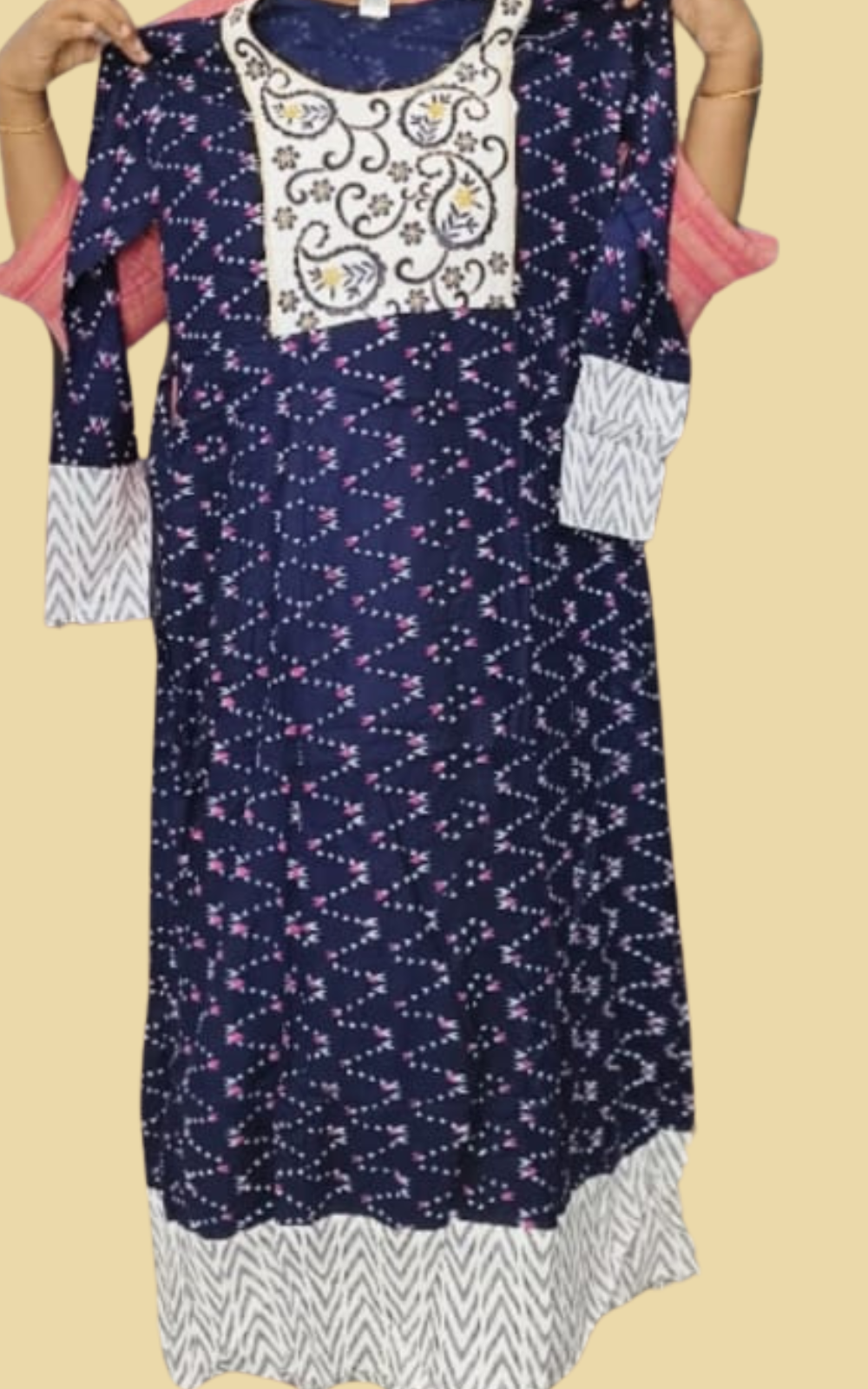 Women's Premium Cotton Umbrella Flared Kurti | Embroidered Designer Kurti