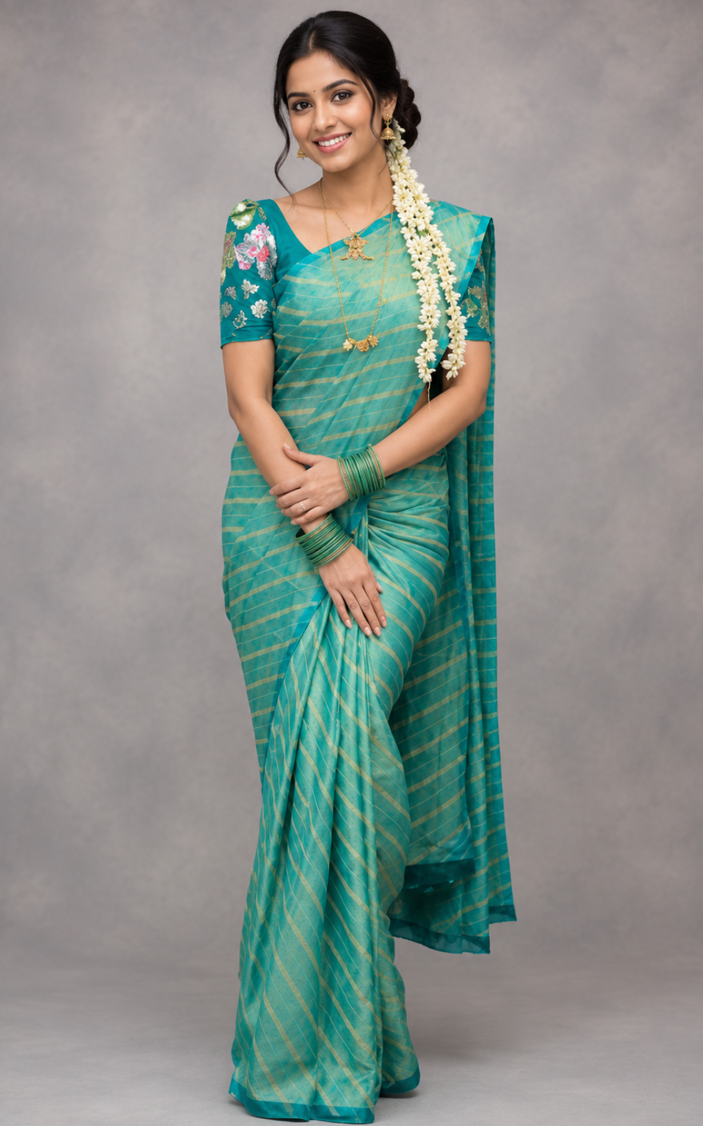 Teel Brasso Silk Saree with Blouse Piece | Festive & Wedding Wear Saree for Women