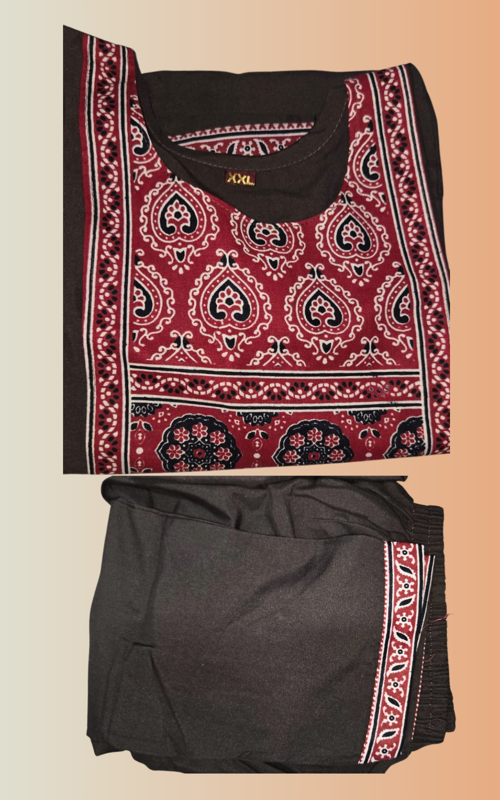 Brown Thick Cotton Blend Top Pant Set for Women | Stylish Casual & Office Wear Co-Ord Set
