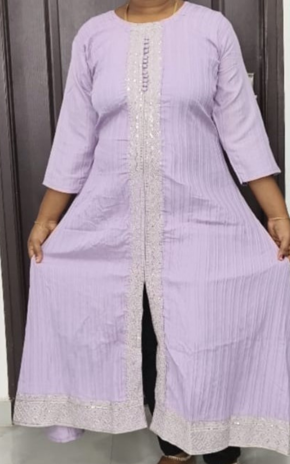 Women's Premium A-Line Popcorn Fabric Long Kurti | Stylish Flared Ethnic Wear