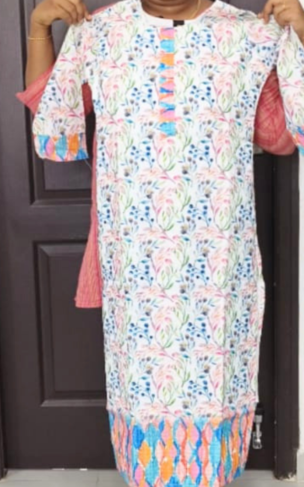 Women's Premium Hakoba Cotton Kurti with Soft Lining | Floral Embroidered Office Wear Kurti