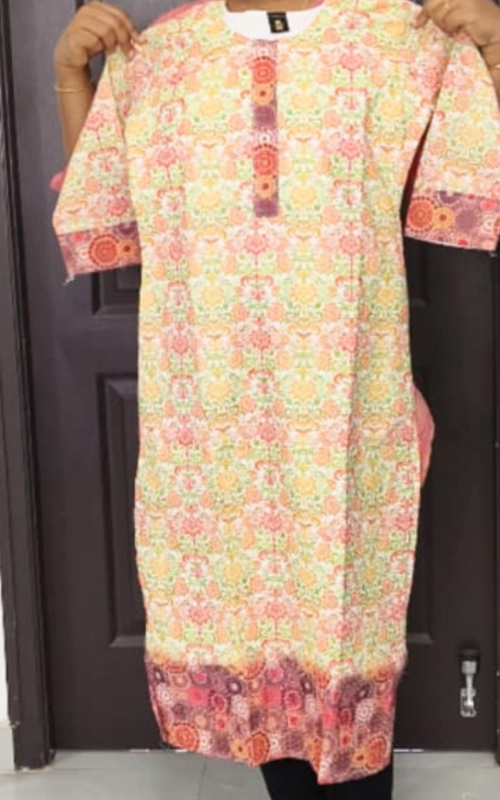 Women's Premium Hakoba Cotton Kurti with Soft Lining | Floral Embroidered Office Wear Kurti